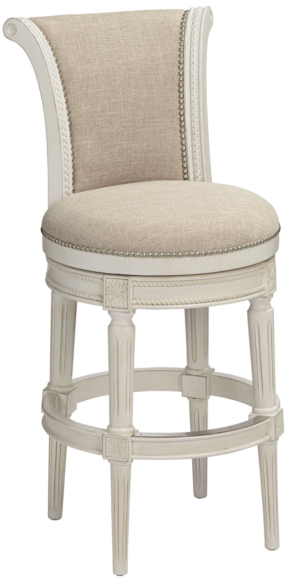 Image 6 Oliver 30 1/2" Cream Fabric Swivel Bar Stools Set of 2 more views