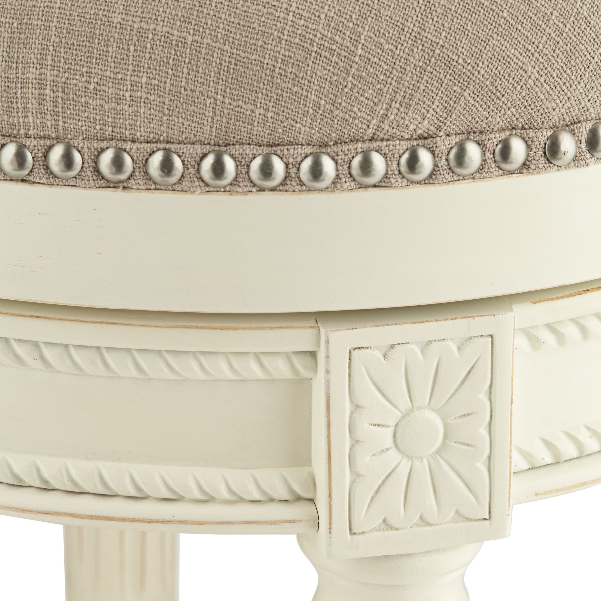 Image 2 Oliver 30 1/2" Erin Cream Fabric Backless Swivel Bar Stools Set of 2 more views