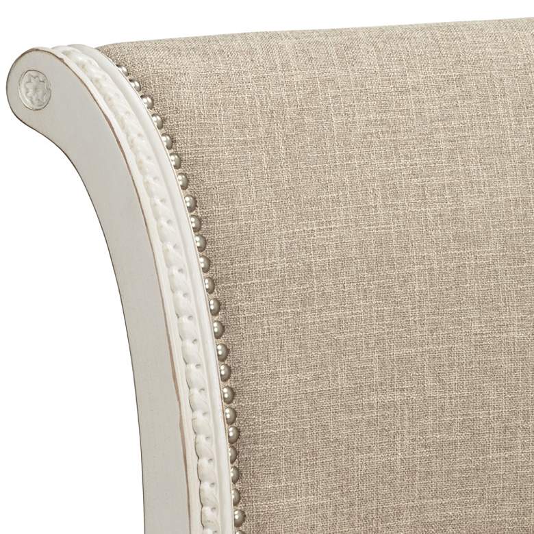Image 3 Oliver 30 1/2" High Cream Fabric Scroll Back Swivel Bar Stool more views