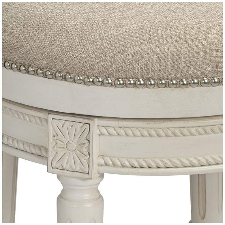Image 4 Oliver 30 1/2" High Cream Fabric Scroll Back Swivel Bar Stool more views