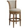 2_Oliver 30 1/2" High Sand Fabric Scroll Back Swivel Bar Stool