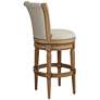 Oliver 30 1/2" High Sand Fabric Scroll Back Swivel Bar Stool