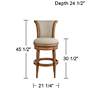 Oliver 30 1/2" High Sand Fabric Scroll Back Swivel Bar Stool