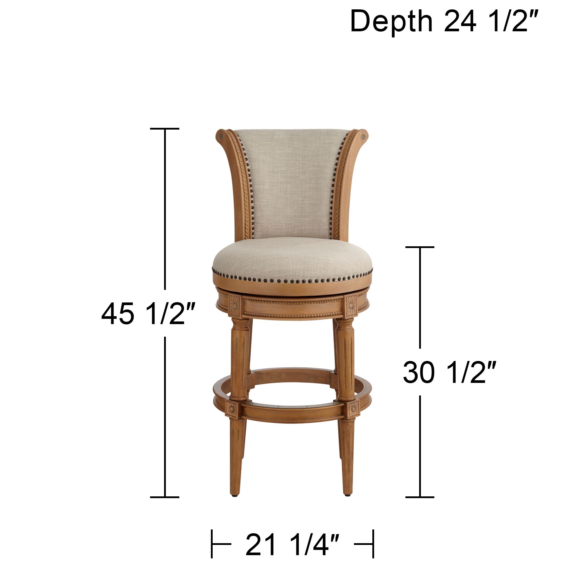 Oliver 30 1/2" Sand Fabric Swivel Bar Stools Set of 2