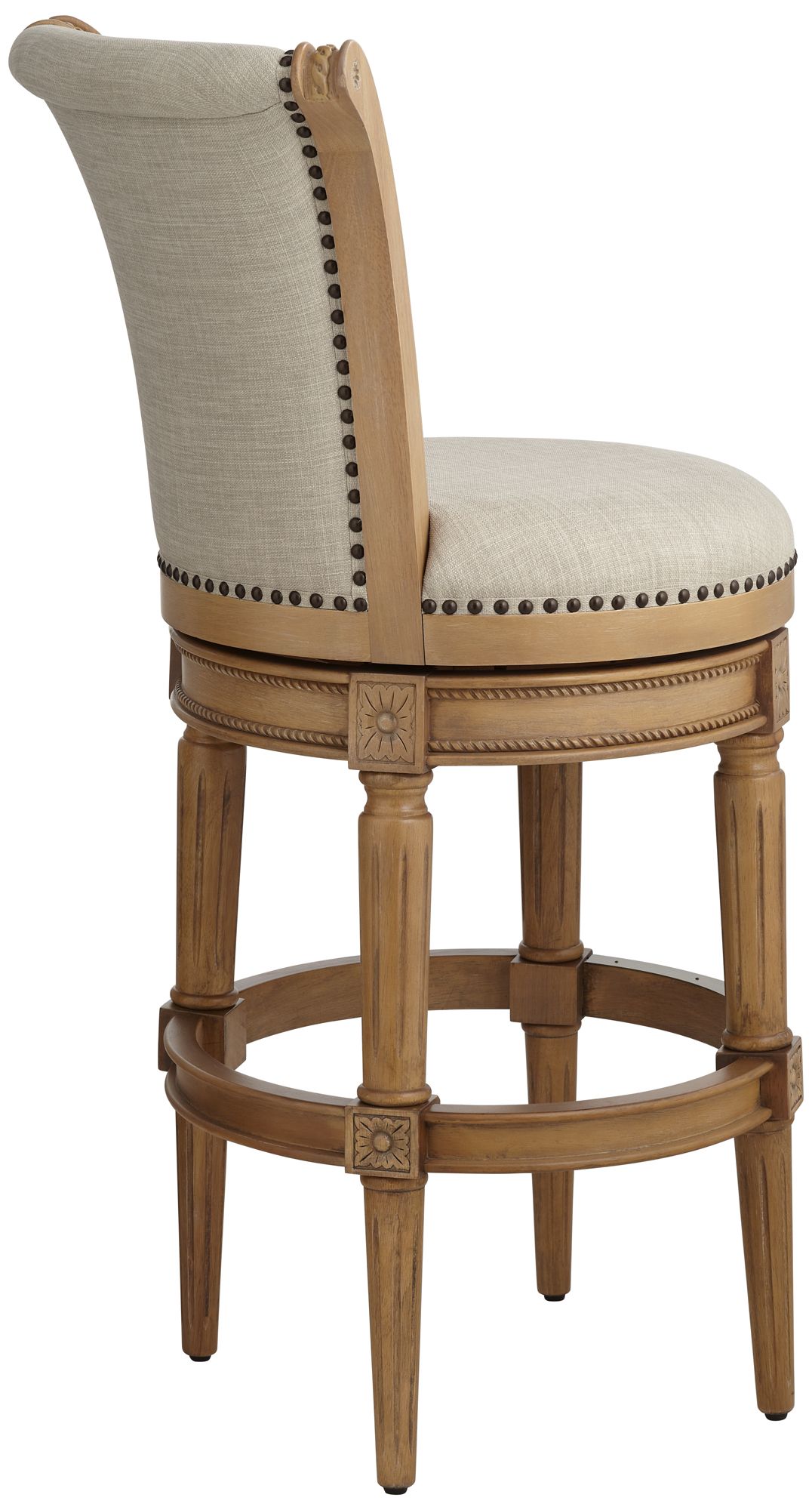 Oliver 30 1/2" Sand Fabric Swivel Bar Stools Set of 2