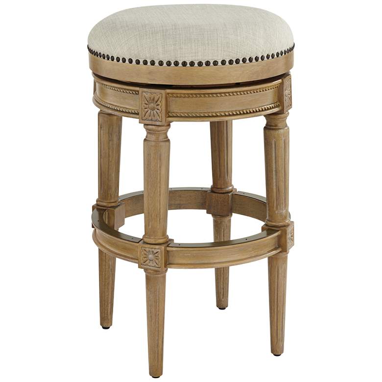 Image 3 Oliver 30 1/2" Weathered Oak Swivel Barstool