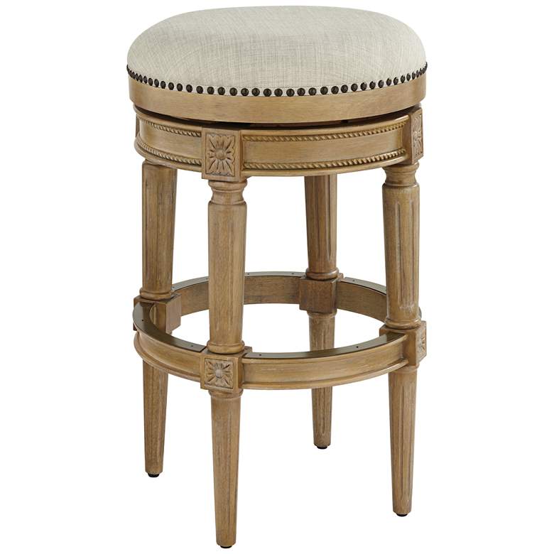 Image 1 Oliver 30 1/2 inch Weathered Oak Swivel Barstool