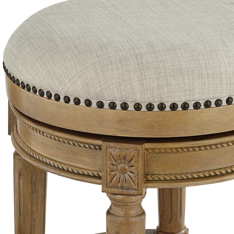 Image 4 Oliver 30 1/2" Weathered Oak Swivel Barstool more views