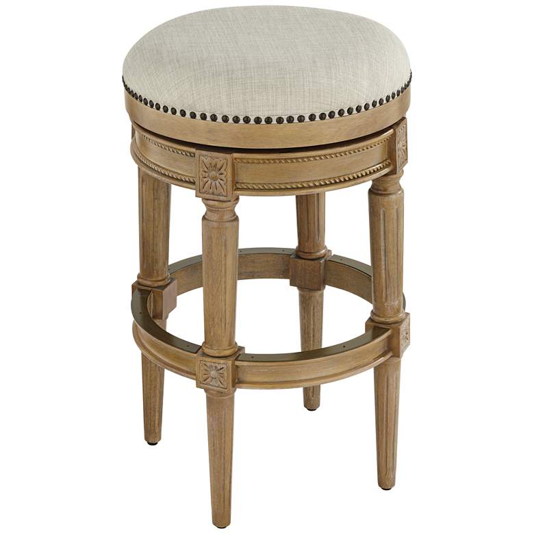 Image 4 Oliver 30 1/2 inch Weathered Oak Swivel Barstool more views