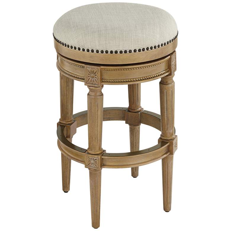 Image 6 Oliver 30 1/2" Weathered Oak Swivel Barstool more views