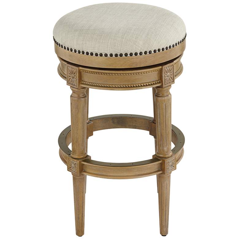 Image 6 Oliver 30 1/2 inch Weathered Oak Swivel Barstool more views