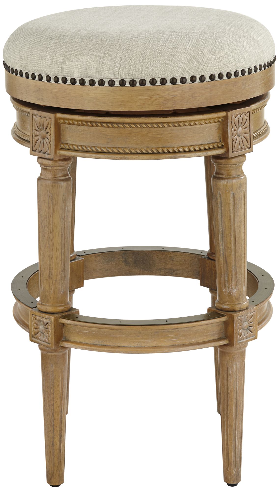 Oliver 30 1/2" Weathered Oak Swivel Barstool in scene