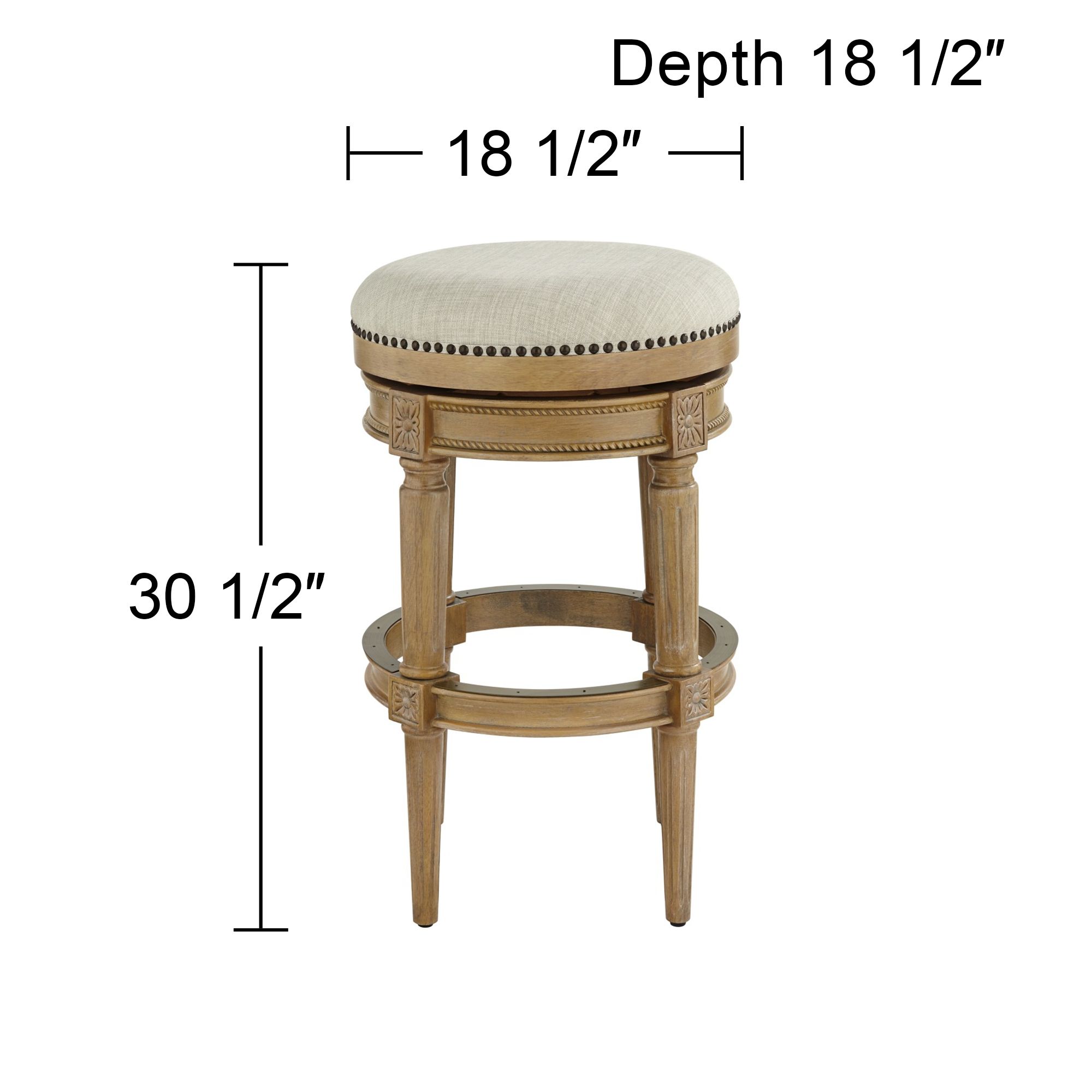 Oliver 30 1/2" Weathered Oak Swivel Barstool in scene