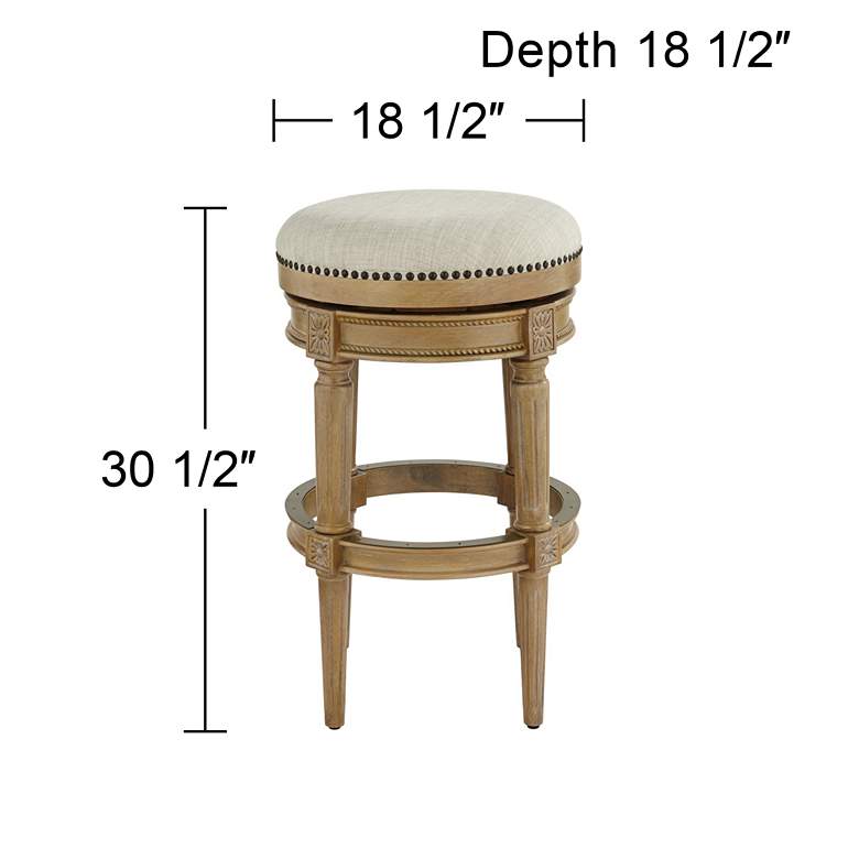 Image 7 Oliver 30 1/2 inch Weathered Oak Swivel Barstool more views