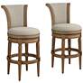 1_Oliver 30 1/2" Sand Fabric Swivel Bar Stools Set of 2