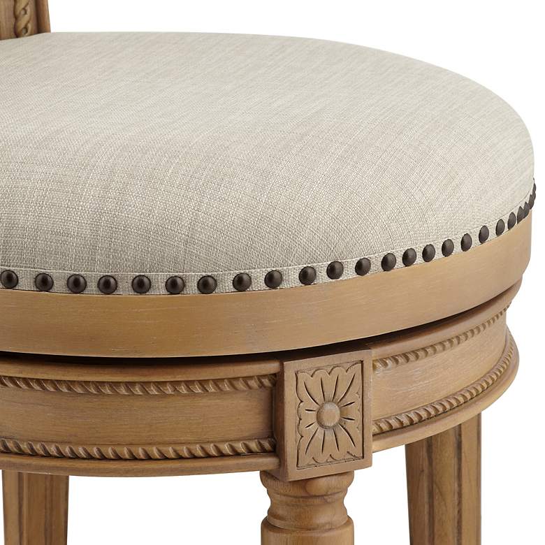 Image 3 Oliver 30 1/2" Sand Fabric Swivel Bar Stools Set of 2 more views