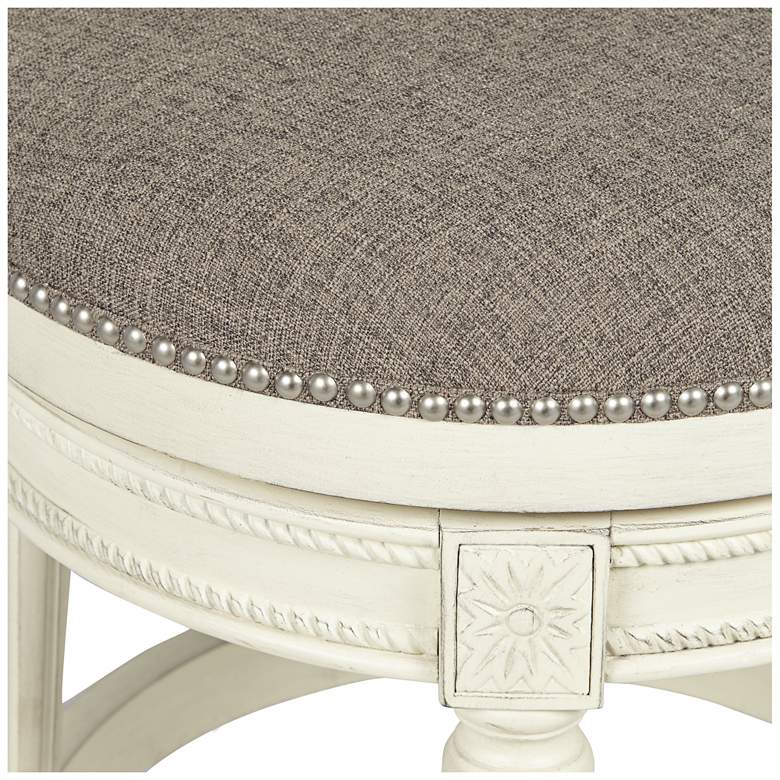 Image 5 Oliver 30" High Pewter Scroll Back Swivel Bar Stool more views