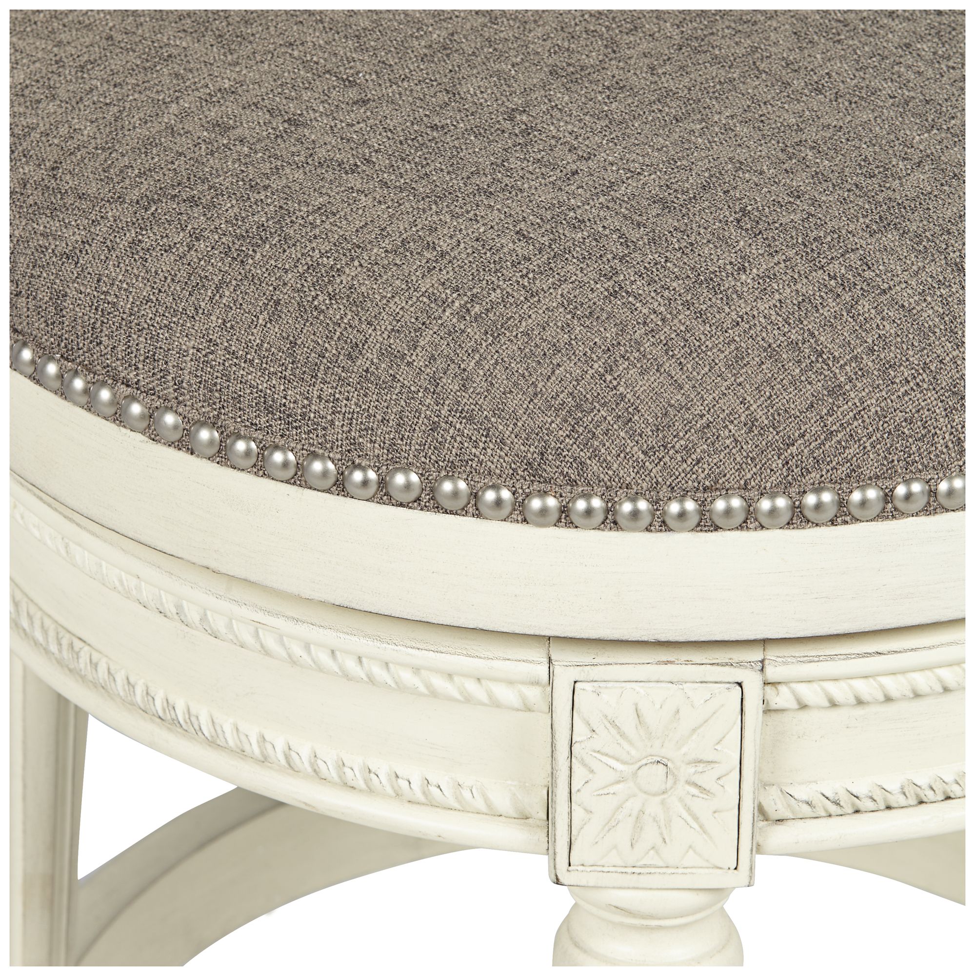 Image 3 Oliver 30" Pewter Gray Fabric Swivel Bar Stools Set of 2 more views