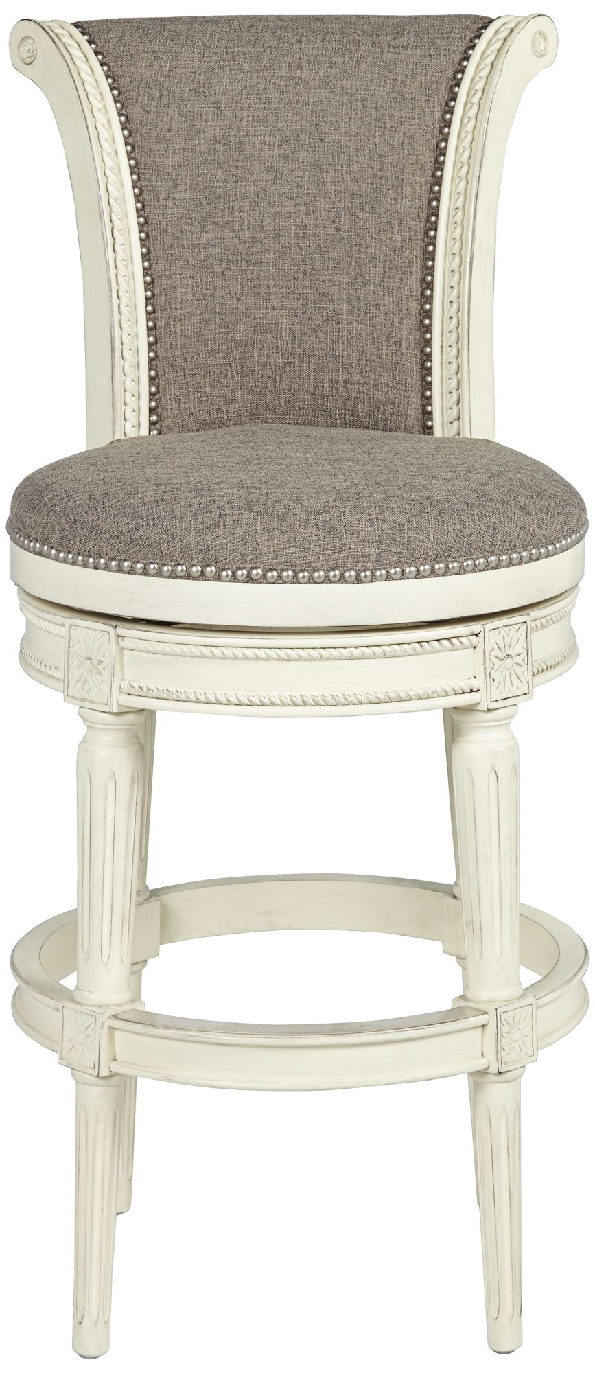 Image 6 Oliver 30" Pewter Gray Fabric Swivel Bar Stools Set of 2 more views