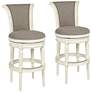 Thumbnail1 of Oliver 30" Pewter Gray Fabric Swivel Bar Stools Set of 2