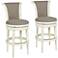Oliver 30" Pewter Gray Fabric Swivel Bar Stools Set of 2