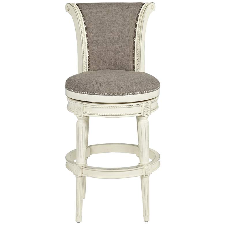 Image 6 Oliver 30" Pewter Gray Fabric Swivel Bar Stools Set of 2 more views
