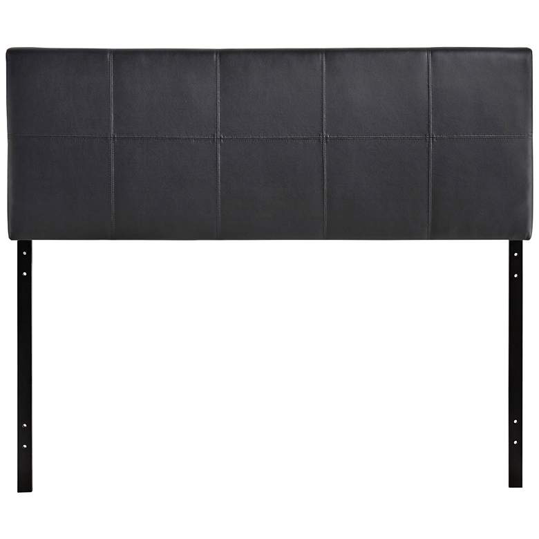 Image 1 Oliver Black 10-Square Stitch Full Faux Leather Headboard