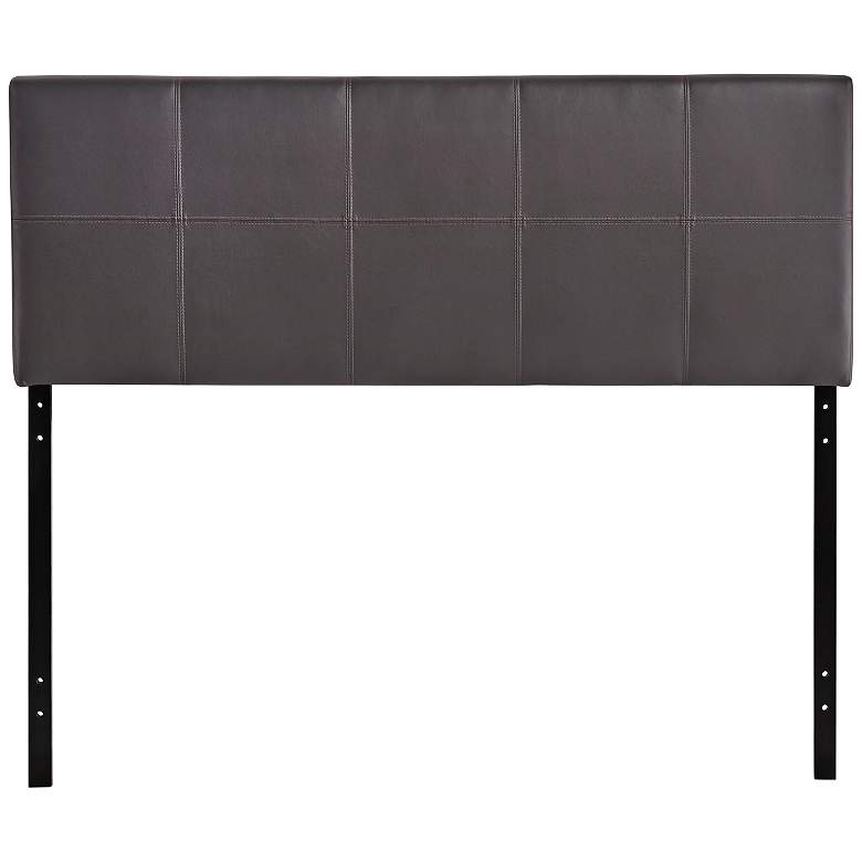 Image 1 Oliver Brown 10-Square Stitch Full Faux Leather Headboard