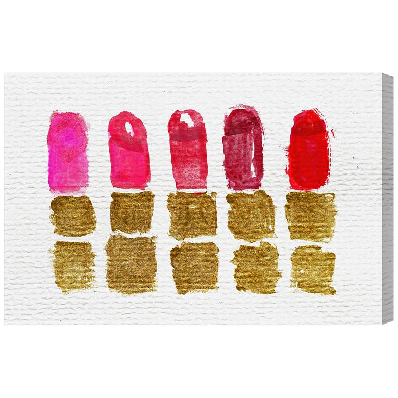 Image 1 Oliver Gal Lipstick Shades 15 inch Wide Canvas Wall Art