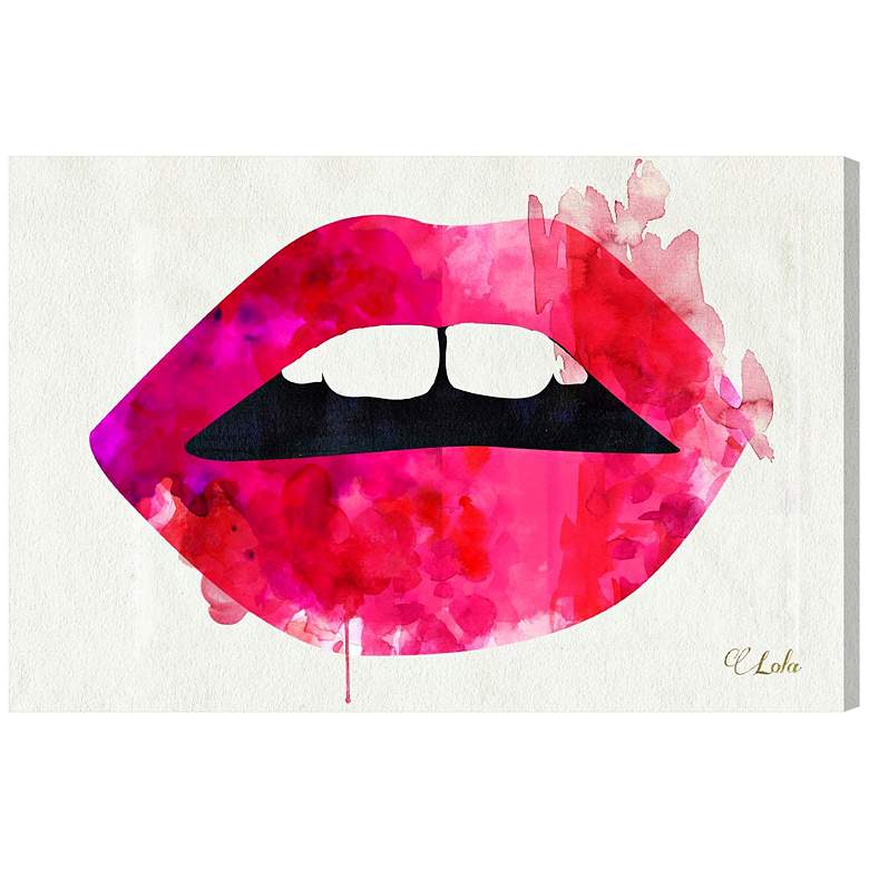 Image 1 Oliver Gal Lola's Lips 15" Wide Canvas Wall Art
