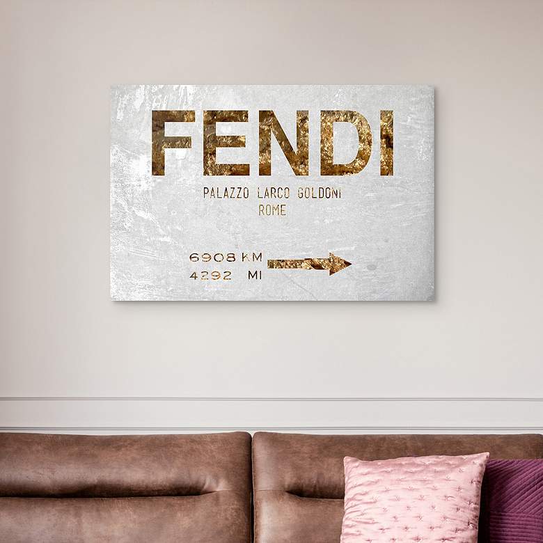Image 1 Oliver Gal Rome Road Sign 15" Wide Canvas Wall Art