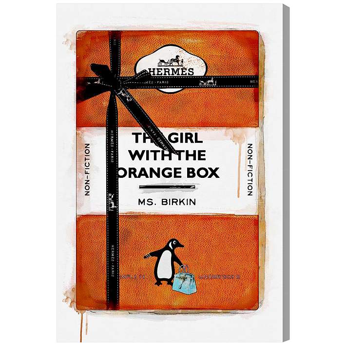 Oliver Gal The Girl with the Orange Box 15 High Canvas Wall Art