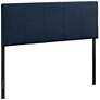Oliver Navy 10-Square Stitched Queen Fabric Headboard