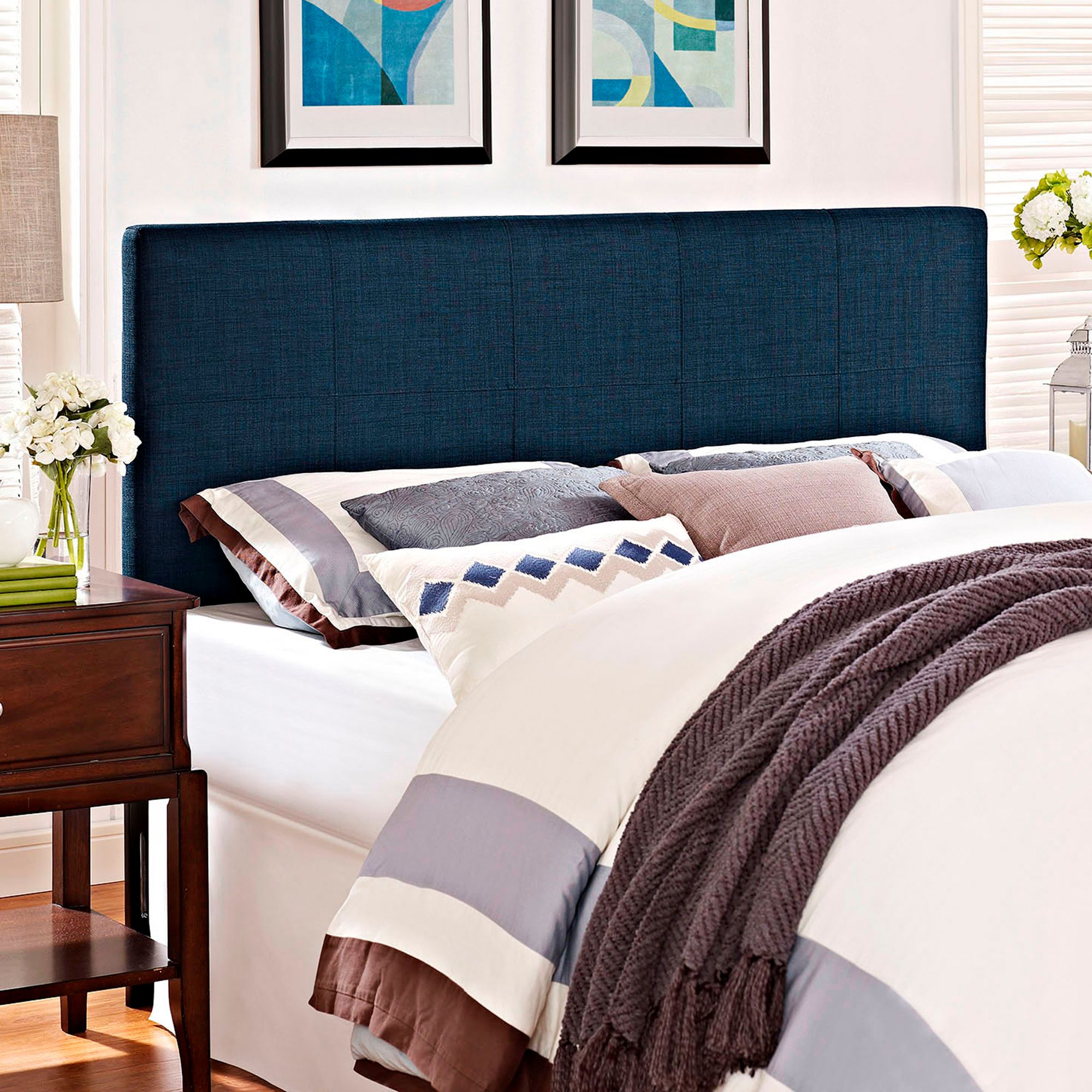 Modern contemporary size fabric headboard sales