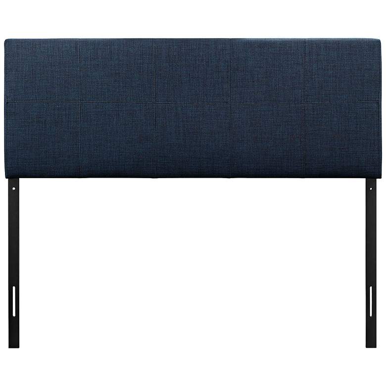 Image 3 Oliver Navy 10-Square Stitched Queen Fabric Headboard more views