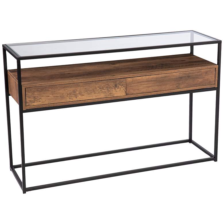 Image 2 Olivern 48" Wide Natural 2-Drawer Console Table