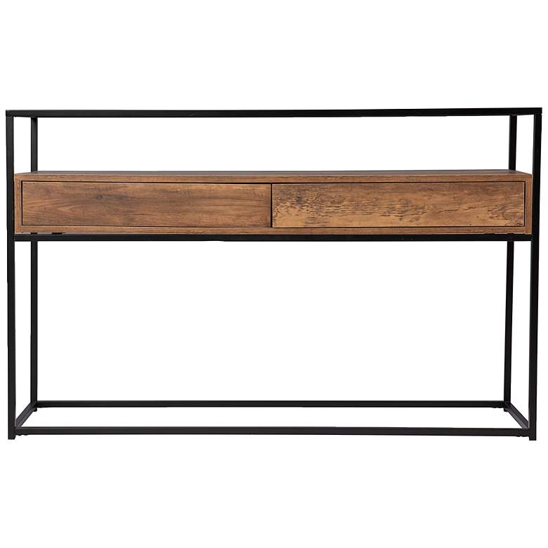 Image 5 Olivern 48" Wide Natural 2-Drawer Console Table more views