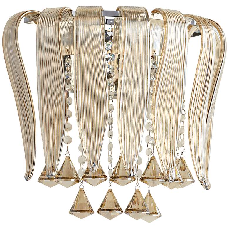 Image 1 Olivia 12 1/4" Wide Cognac Glass Wall Sconce