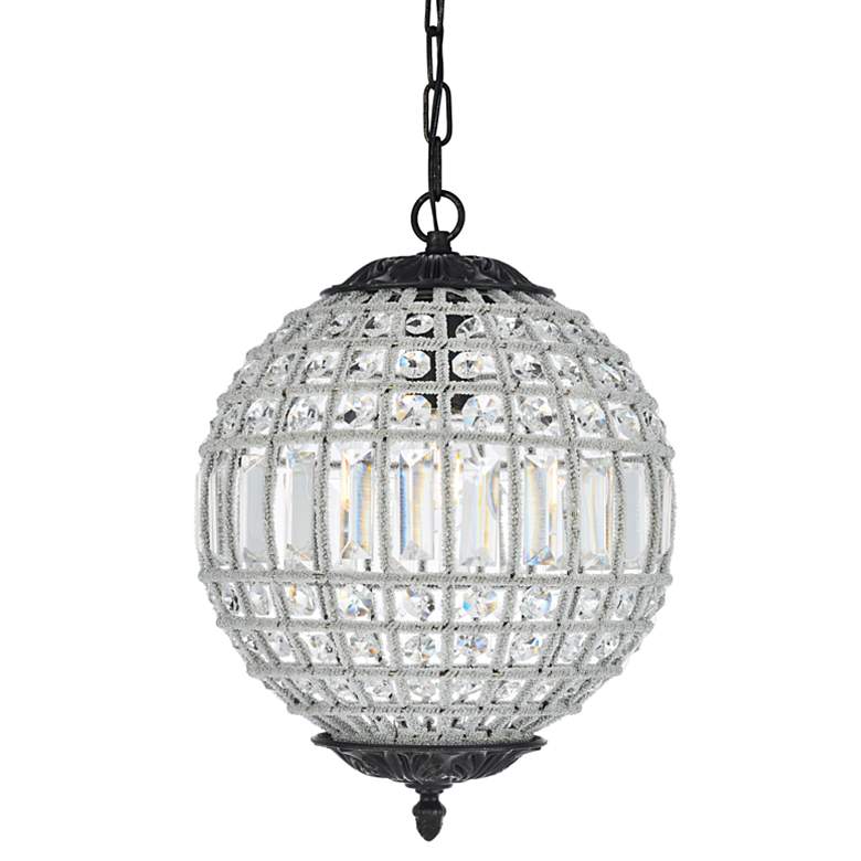 Image 6 Olivia 12" Wide Dark Bronze Crystal Globe Mini Pendant more views