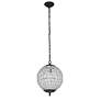 6_Olivia 12" Wide Dark Bronze Crystal Globe Mini Pendant more views