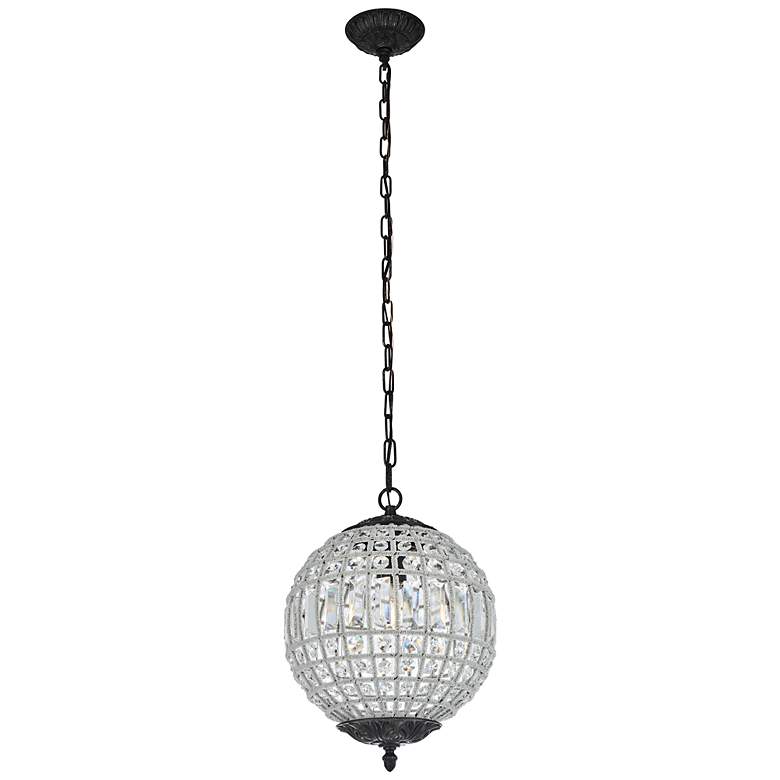 Image 7 Olivia 12" Wide Dark Bronze Crystal Globe Mini Pendant more views