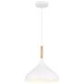 1_Olivia 13" Wide White with Wood Accent Pendant Light