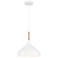 Olivia 13" Wide White with Wood Accent Pendant Light