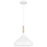 2_Olivia 13" Wide White with Wood Accent Pendant Light more views