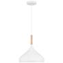 3_Olivia 13" Wide White with Wood Accent Pendant Light more views