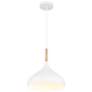 4_Olivia 13" Wide White with Wood Accent Pendant Light more views