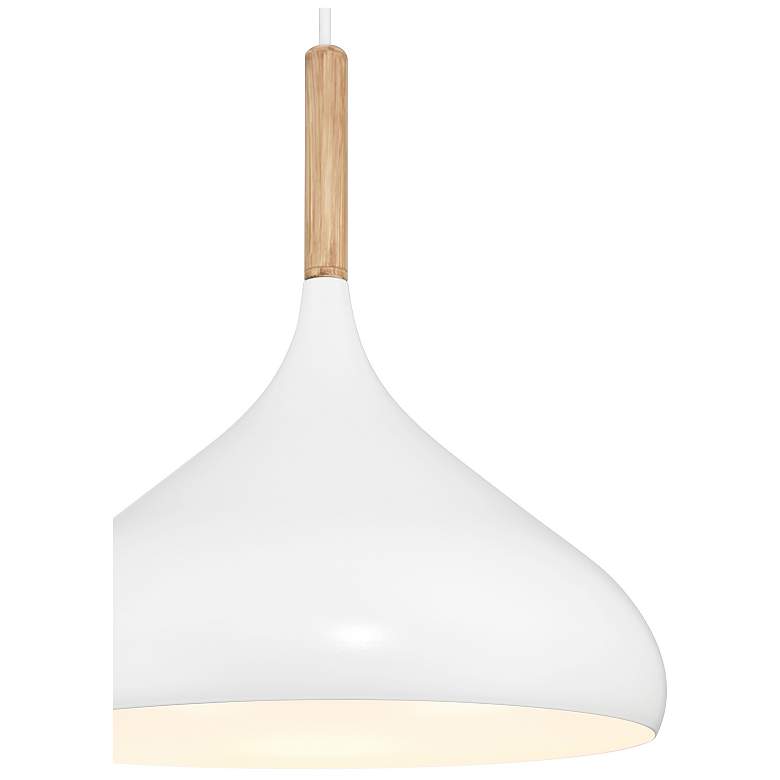 Image 5 Olivia 13" Wide White with Wood Accent Pendant Light more views