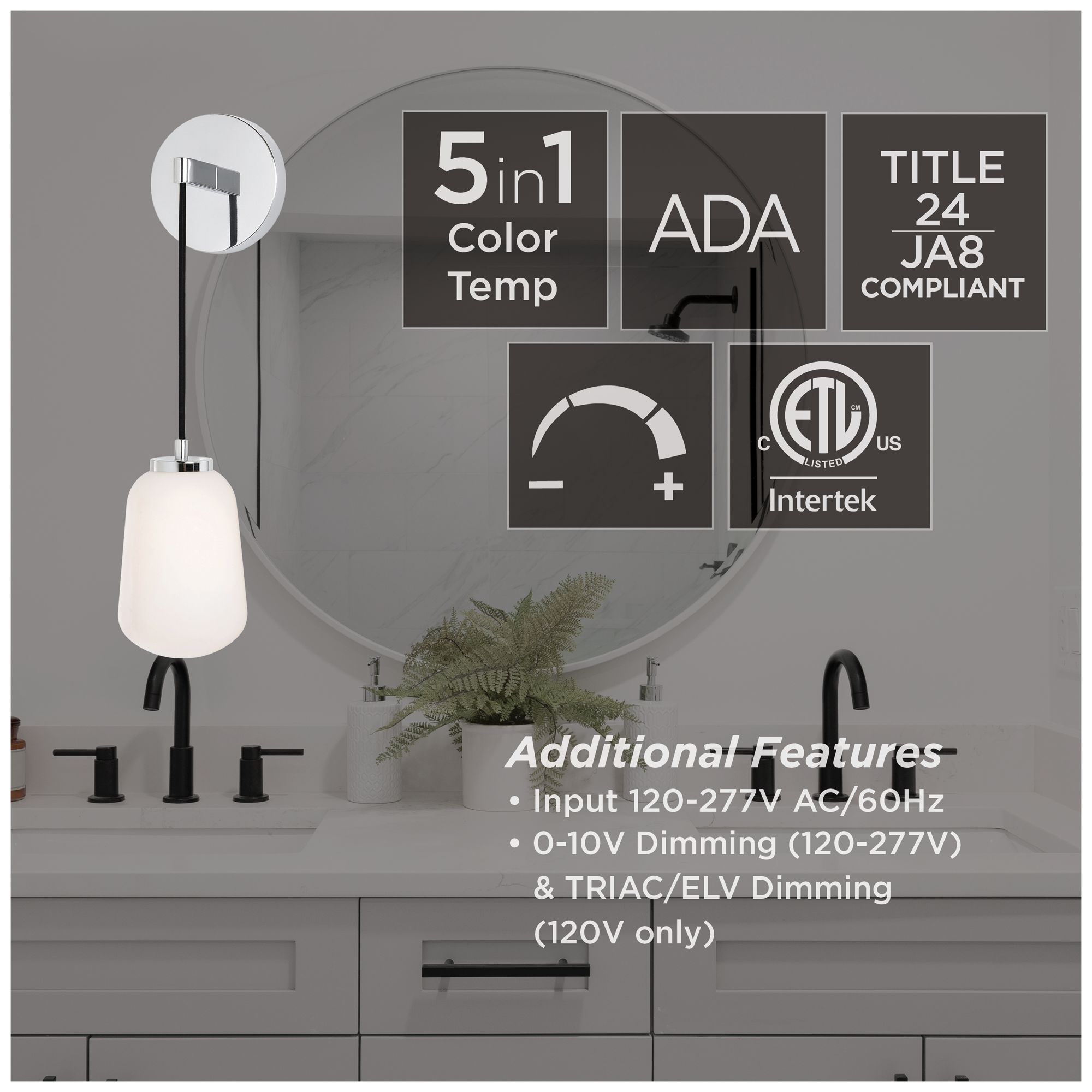 Image 5 Olivia 15.5" High Polished Chrome LED Wall Sconce more views