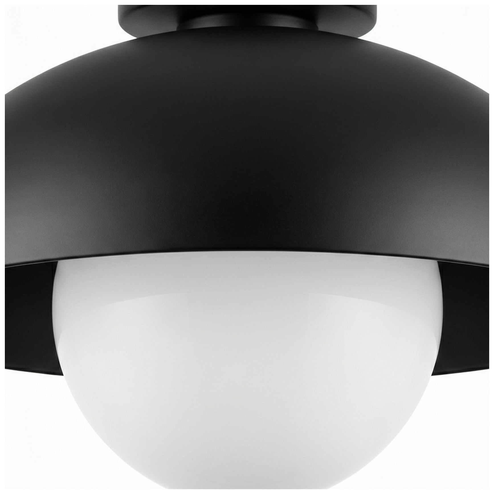 Image 3 Olivia 16" Wide Matte Black, White Flush Mount more views