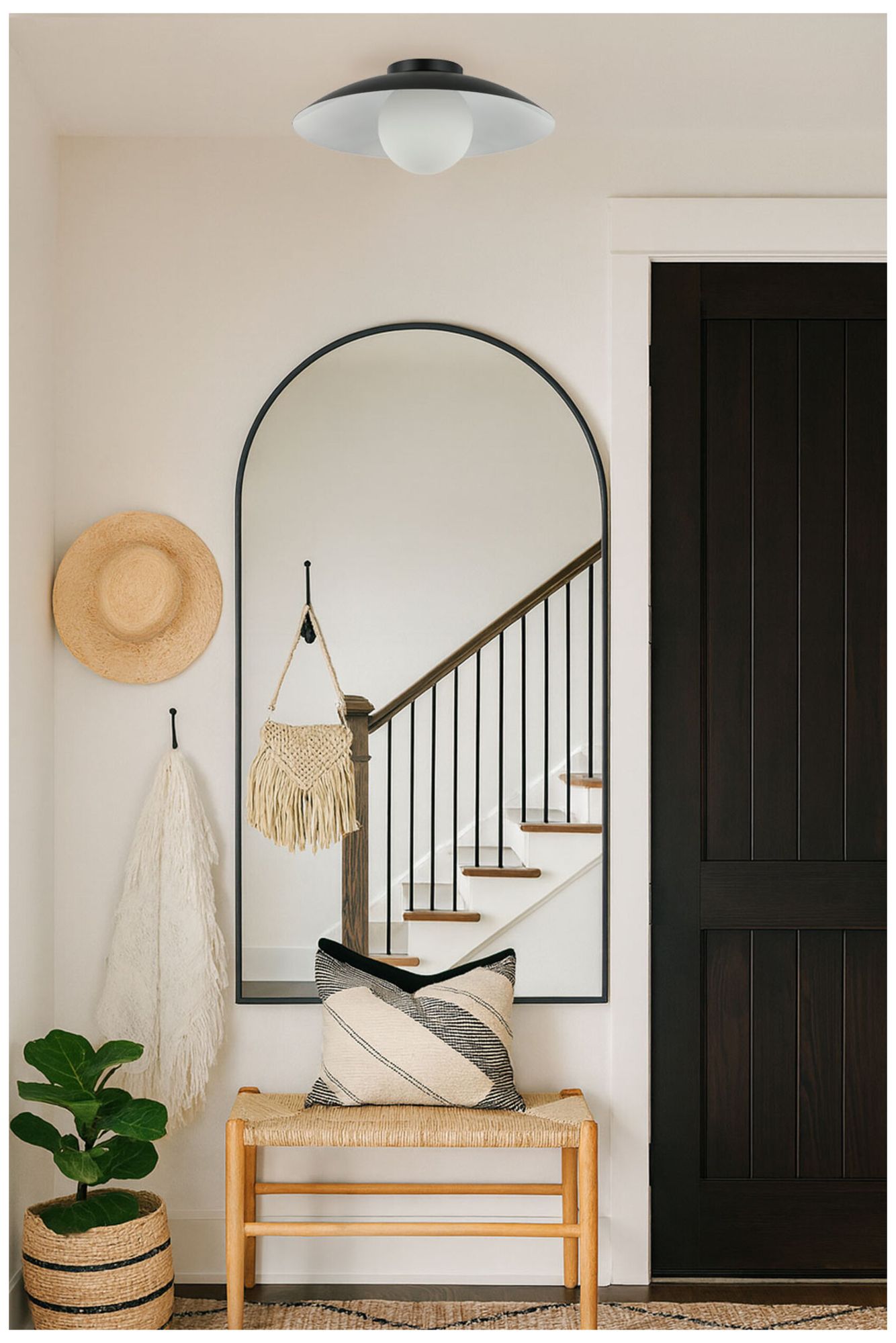 Image 5 Olivia 16" Wide Matte Black, White Flush Mount more views